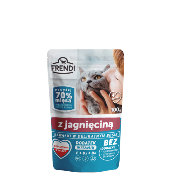 FRENDI Kawałki w sosie z jagnięciną 100g FRENDI Kawałki w sosie z jagnięciną 100g