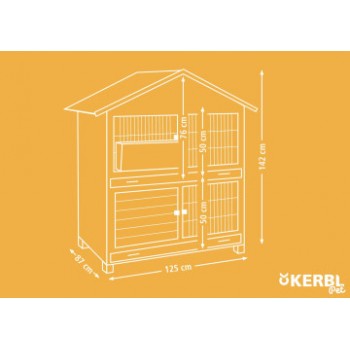 KERBL Klatka dla gryzoni Sudtirol 125x87x142cm, brązowa [81725]