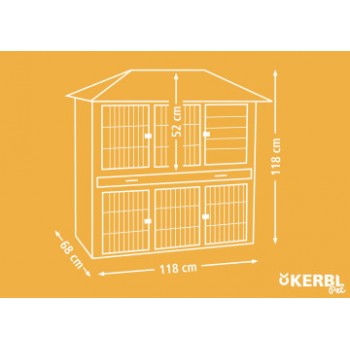 KERBL Klatka dla gryzoni Villa 118x68x118cm, szara [81727]