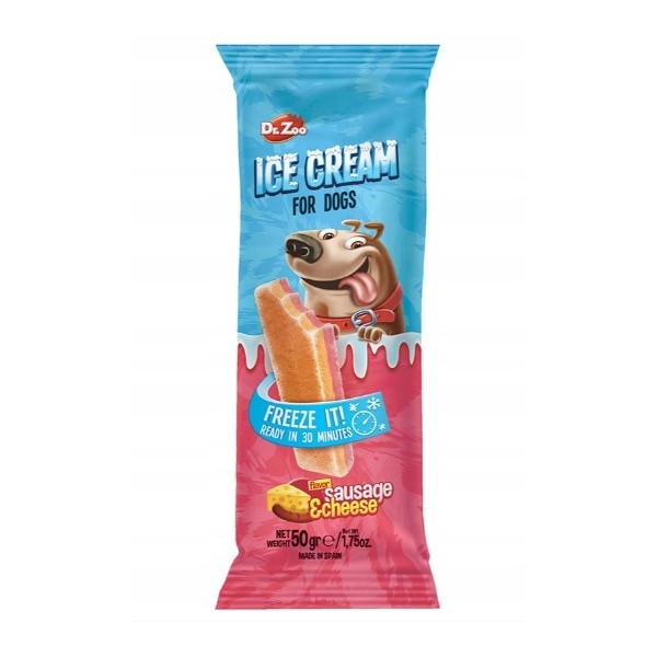 DR ZOO Helado Salchicha & Queso - Lody dla psa o smaku kiełbaski i sera 50g MULTIPAK 6szt [11339]