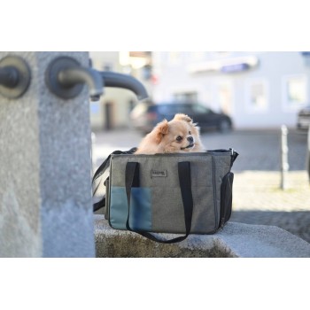 KERBL Torba rowerowa dla psa Vacation 44x20x27, szaro-niebieska [80567]