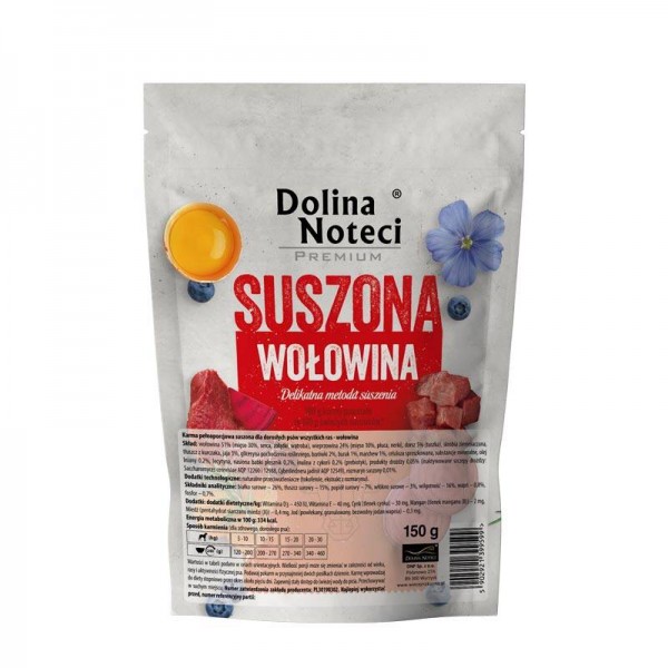 DOLINA NOTECI Karma suszona dla psa z wołowiną 150g DOLINA NOTECI Karma suszona dla psa z wołowiną 150g