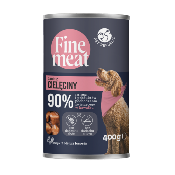 FINEMEAT Karma dla psa, kawałki cielęciny w sosie 400g [FM002 P]