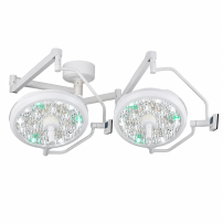 2×700 mm double-dome LED operating lamp with LCD panel – ceiling-mounted and shadowless