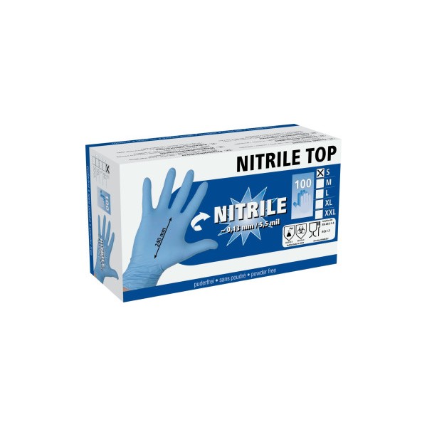 KERBL Rękawice Nitrile TOP, rozmiar L, 100 sztuk [09-3132]