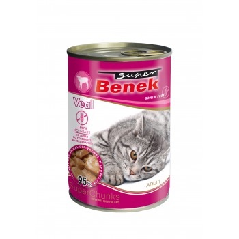 SUPER BENEK bezzbożowe kąski z cielęciną w sosie puszka 415g