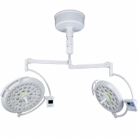 Ceiling-mounted double-dome LED operating lamp – shadowless, adjustable