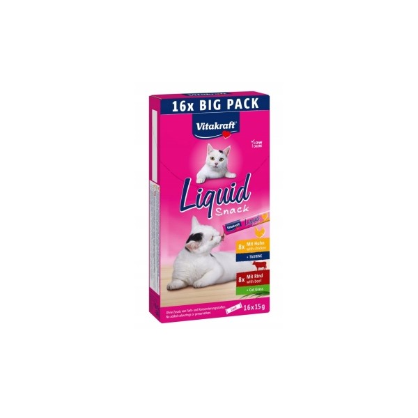 VITAKRAFT CAT LIQUID SNACK przysmak z kurczakiem i wołowiną 16sztuk VITAKRAFT CAT LIQUID SNACK przysmak z kurczakiem i wołowiną 16sztuk