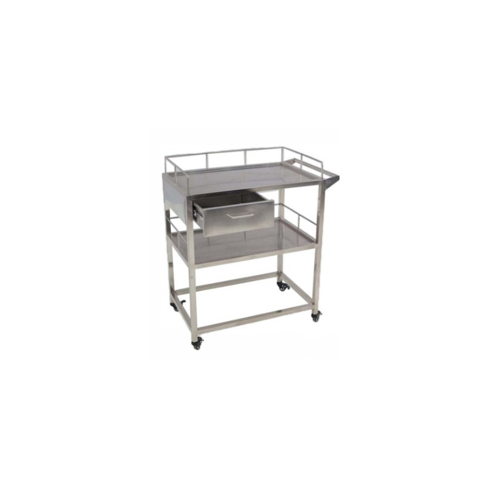 Wózek narzędziowy weterynaryjny B2, Inox 304, szuflady, kółka z hamulcem