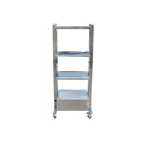 Wózek laboratoryjny B6, Inox 304, gniazdo elektryczne, opcja kółek/nóżek