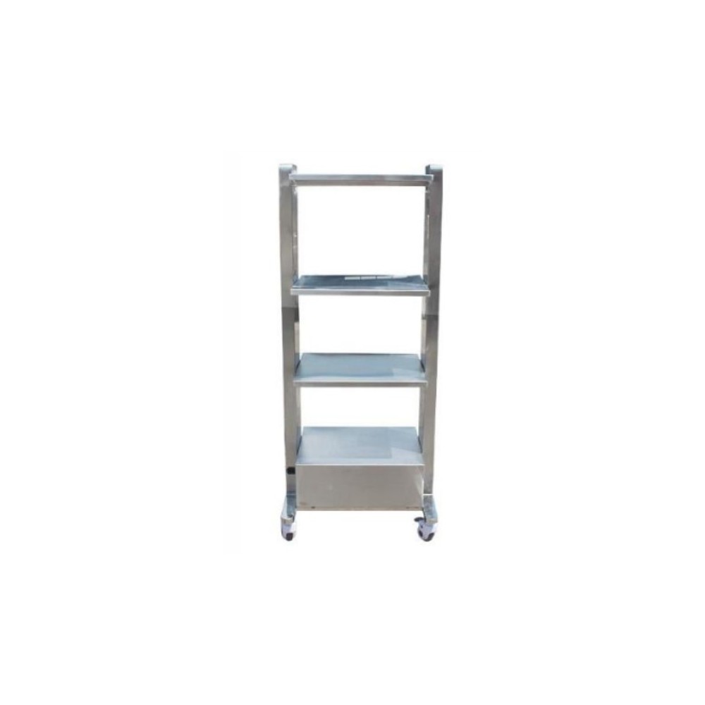Wózek laboratoryjny B6, Inox 304, gniazdo elektryczne, opcja kółek/nóżek