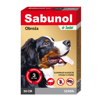 SABUNOL GPI obroża szara przeciw pchłom i kleszczom dla psów 50 cm