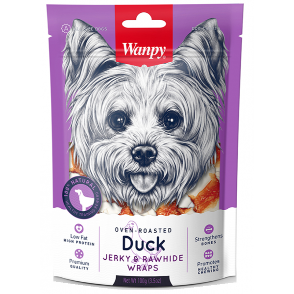 WANPY DUCK JERKY & RAWHIDE WRAPS 100g WANPY DUCK JERKY & RAWHIDE WRAPS 100g