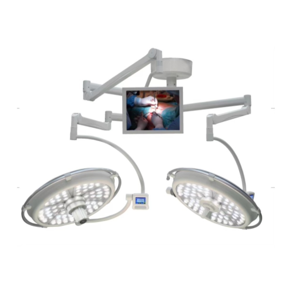 Lampa operacyjna LED dwuczaszowa sufitowa – bezcieniowa, regulowana, wysoki CRI