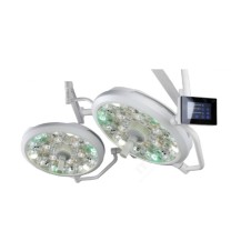 Lampa operacyjna LED dwuczaszowa 2×700 mm z panelem LCD – bezcieniowa sufitowa