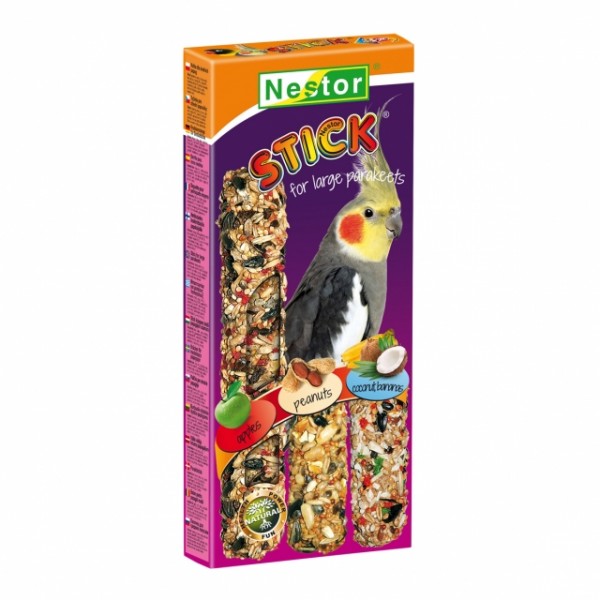 NESTOR KOLBA 3 W 1 DLA ŚREDNICH PAPUG - JABŁKA, ORZECHY ZIEMNE, KOKOS I BANANY 175g