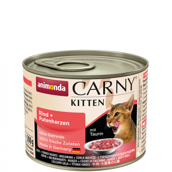 ANIMONDA Carny Kitten puszka wołowina i serca indycze 200 g