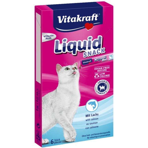VITAKRAFT CAT LIQUID SNACK 6szt+2szt gratis łosoś/omega3 d/kot VITAKRAFT CAT LIQUID SNACK 6szt+2szt gratis łosoś/omega3 d/kot
