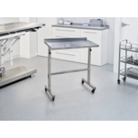 Mobilny stół asystujący B4, regulowana wysokość, Inox 304 — w gabinecie weterynaryjnym