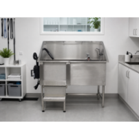 Wanna weterynaryjna/groomerska PS-3, surfing, regulacja temperatury, Inox 304 — w gabinecie weterynaryjnym