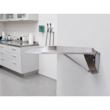 Stół weterynaryjny POT-149, składany ścienny, Inox 304 — w gabinecie weterynaryjnym