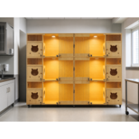 Drewniana klatka dla zwierząt 220x180 — w gabinecie weterynaryjnym