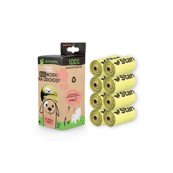 STARCHBAG Biodegradowalne woreczki na odchody 8x15 szt. (zielone) STARCHBAG Biodegradowalne woreczki na odchody 8x15 szt. (zielone)