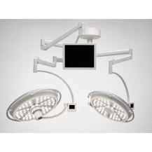 Lampa operacyjna LED dwuczaszowa sufitowa – bezcieniowa, regulowana, wysoki CRI | YDE-700/500A — detal produktu