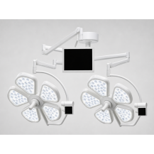 Lampa operacyjna LED dwuczaszowa sufitowa YDE700/700 F TYPE – „kwiat”, bezcieniowa — detal produktu