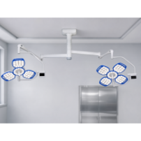 Lampa operacyjna LED dwuczaszowa sufitowa YDE-700/500 G TYPE – bezcieniowa o wysokiej jednorodności — w gabinecie weterynaryjnym