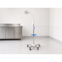 Lampa diagnostyczna z lupą LED – YDE-K, 123 W, 35 000 lx, 2800–6500 K — w gabinecie weterynaryjnym