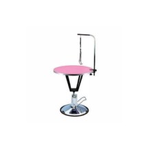 Hydrauliczny stół groomerski BET-5, okrągły blat 70 cm, aluminiowe obrzeże