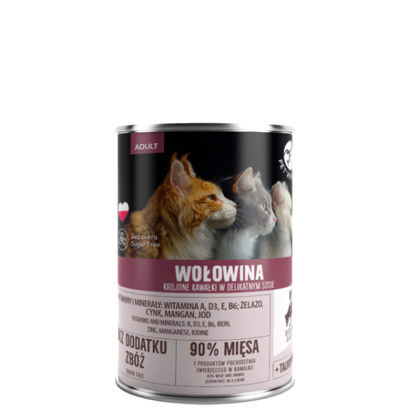 PETREPUBLIC Kawałki z wołowiną w sosie puszka dla kota 400g PETREPUBLIC Kawałki z wołowiną w sosie puszka dla kota 400g