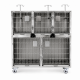 Five-compartment stainless-steel veterinary cage