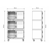 Three-level stainless-steel cat cage