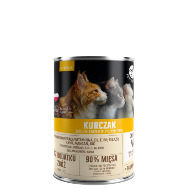 PETREPUBLIC Kawałki z kurczakiem w sosie puszka dla kota sterylizowanego 400g PETREPUBLIC Kawałki z kurczakiem w sosie puszka dla kota sterylizowanego 400g