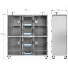 Stainless-steel animal boarding cage