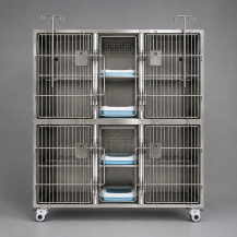 Stainless-steel animal boarding cage
