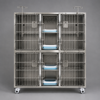 Stainless-steel animal boarding cage