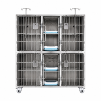 Stainless-steel animal boarding cage