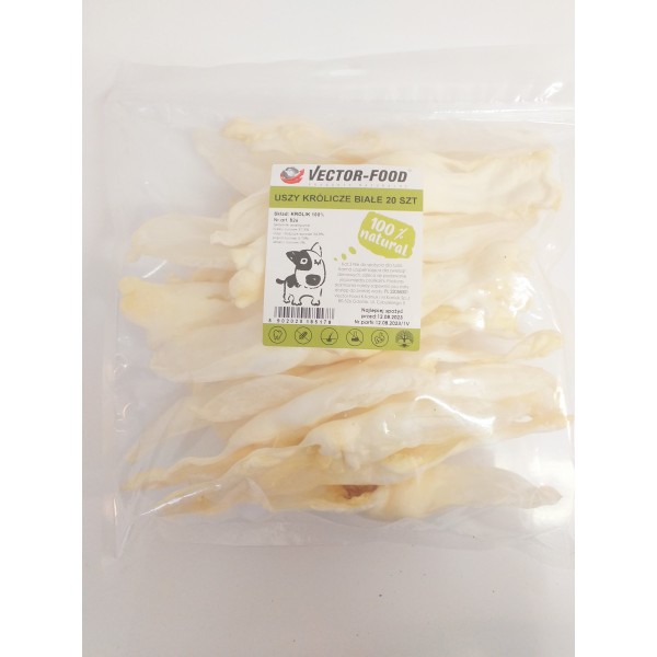 VECTOR-FOOD Uszy królicze białe [B26] 20szt