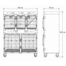 INFRARED five-compartment insulated animal cage with infrared heating