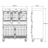 INFRARED five-compartment insulated animal cage with infrared heating