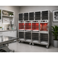 Klatka weterynaryjna 13-stanowiskowa - INFRARED + OXYGEN DOOR PC-9B