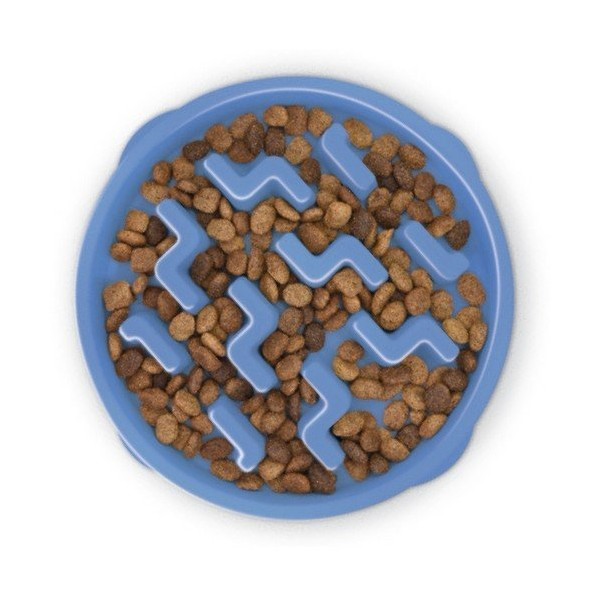 FUN FEEDER Miska plastikowa spowalniająca jedzenie MINI/MEDIUM niebieska [67830]