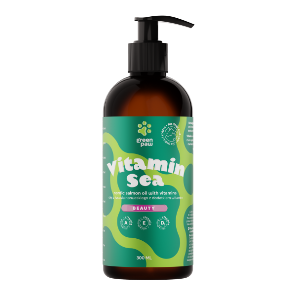 GREEN PAW Vitamin Sea Olej z łososia norweskiego z dodatkiem witamin 300ml GREEN PAW Vitamin Sea Olej z łososia norweskiego z dodatkiem witamin 300ml